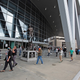 Atlanta’s State Farm Arena sees a line on the first day of early voting.